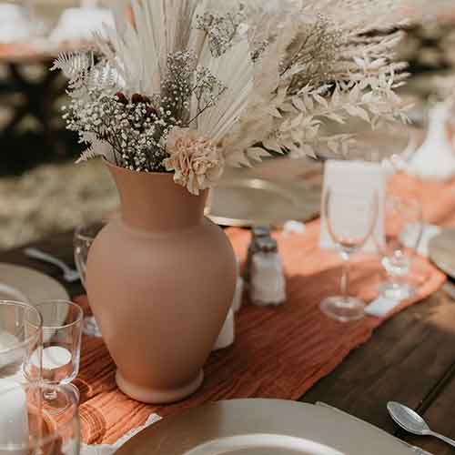 cheesecloth table runner wedding