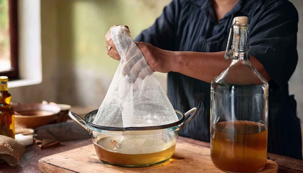 filtering with cheesecloth